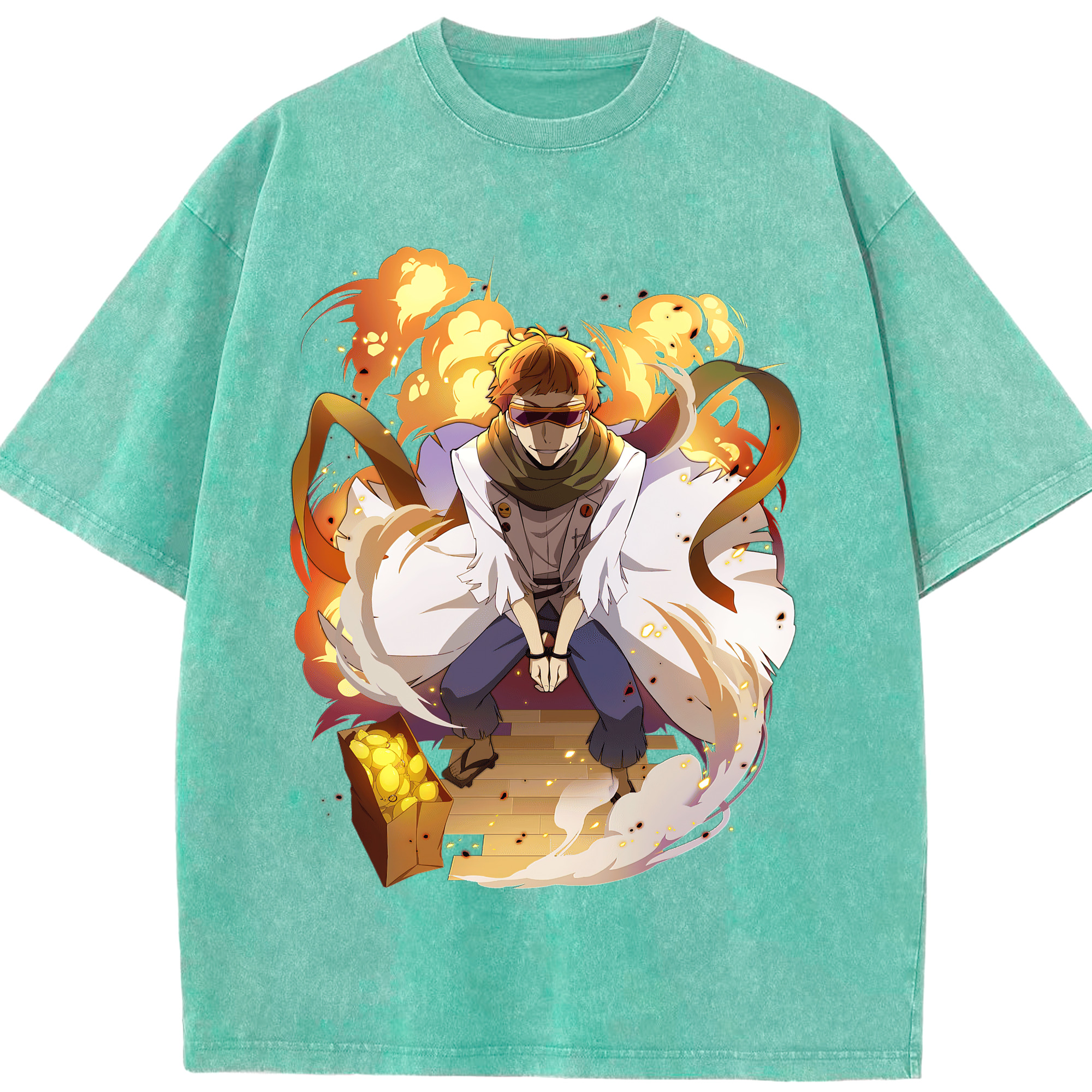 （画像用） 文豪ストレイドッグス Bungo Stray Dogs 綿100% ヴィンテージ風 半袖Tシャツ（フロントプリント）